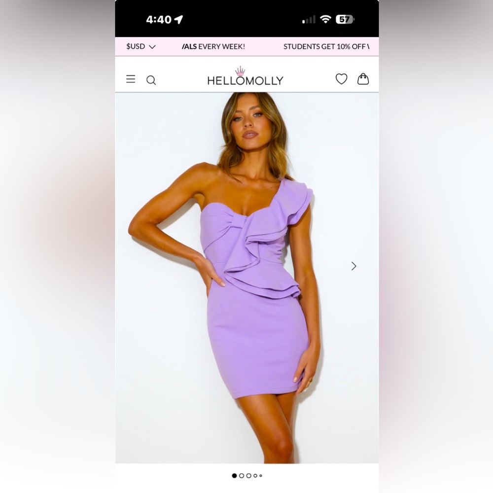 Hello Molly Purple Ruffle Dress- size large